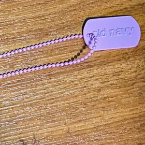Lavender Pinkish Old navy Dogtag Neckace